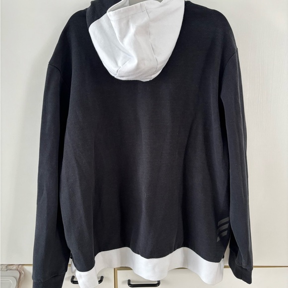 Adidas Adicross Sweatshirt Hoodie Men 2XL Half Zip-Up Black White - Picture 4 of 12